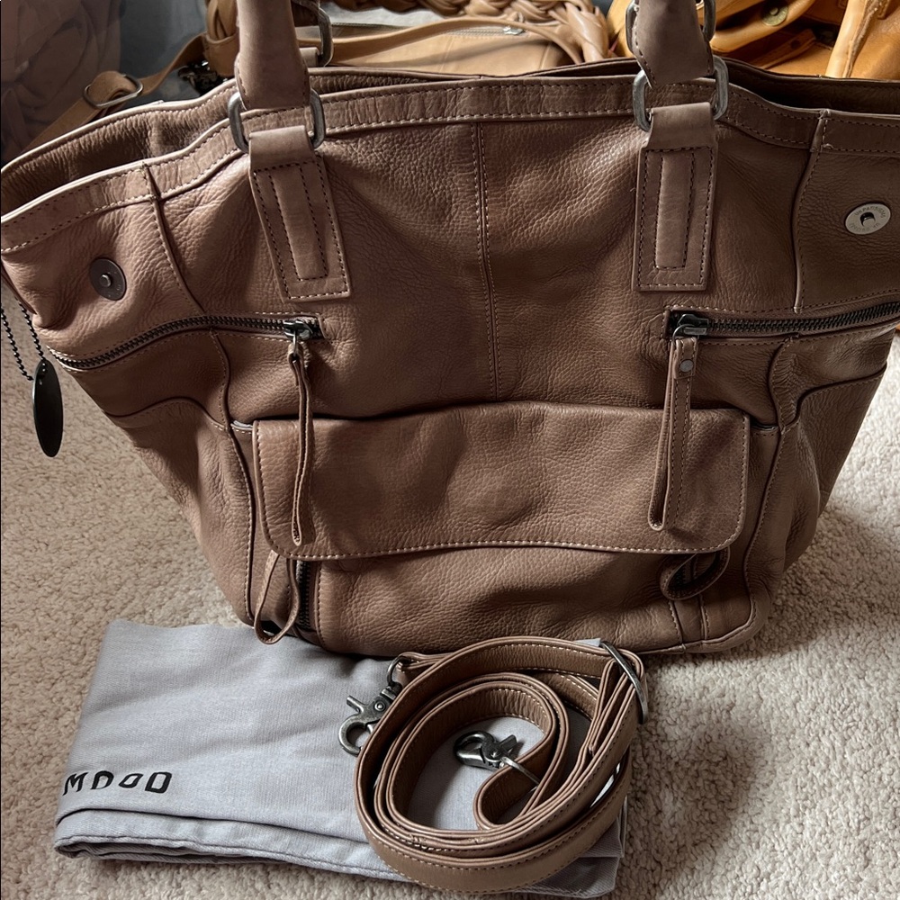 New Day & Mood DayHannah Taupe Leather Tote Handbag